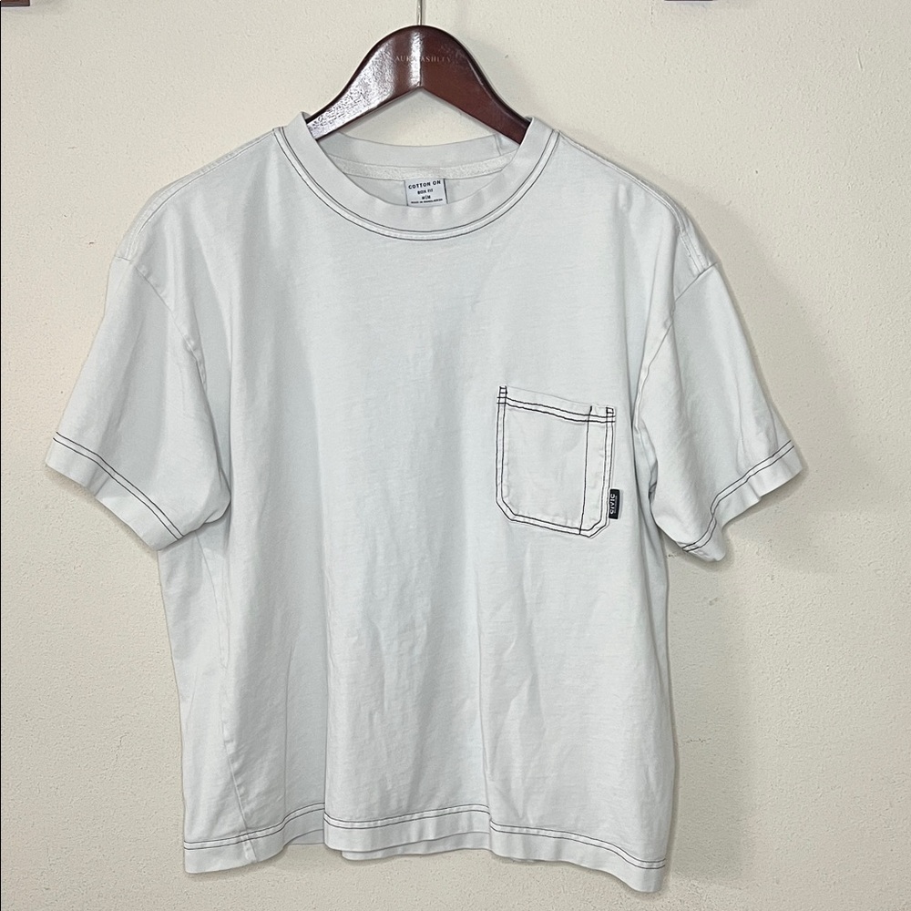 Cotton On Box Fit Men's Shirt White Size Medium